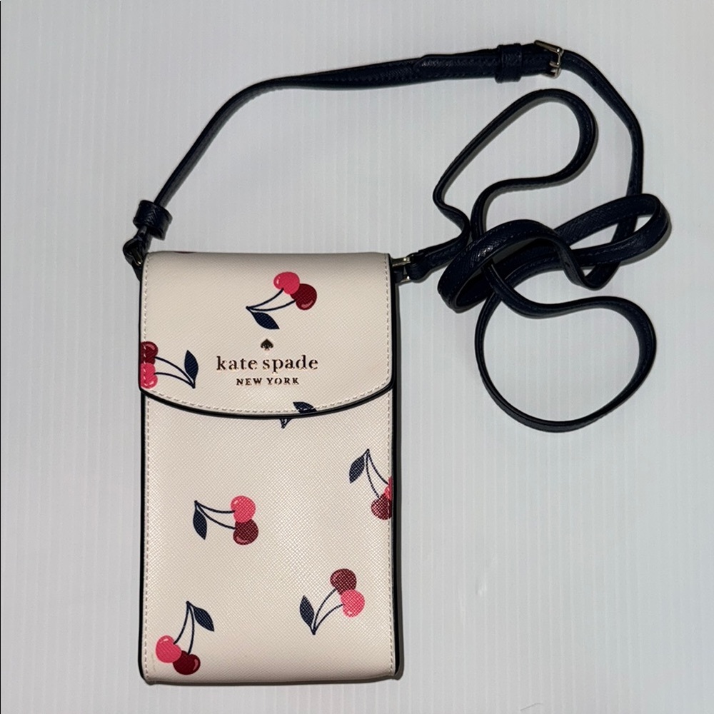 Kate Spade Cream Cherry Print Crossbody